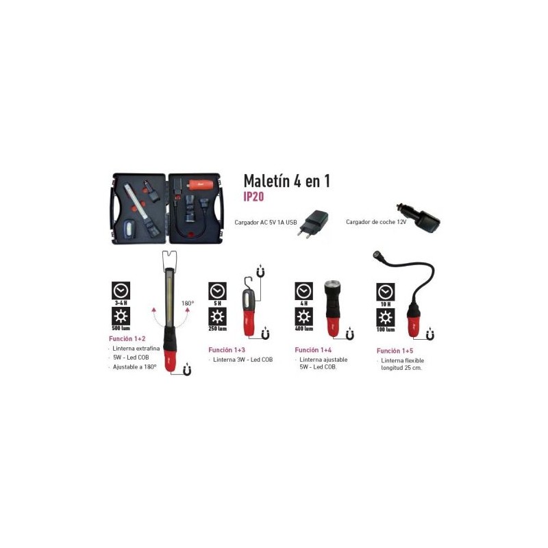 LINTERNA RECARGABLE IP20 4 EN1 MLP41